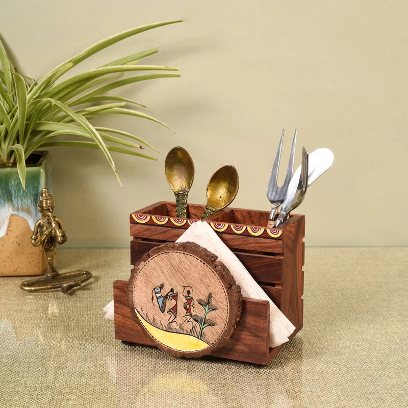Warli Wale Cutlery Holder media 1