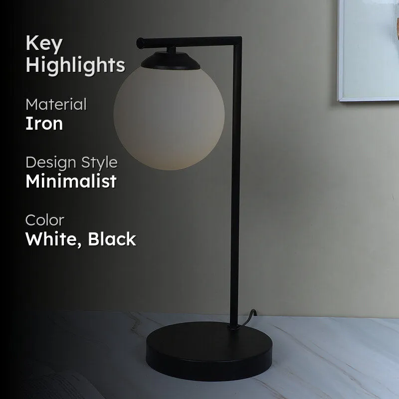 Petit Rayon Solid Iron Moon LED Table Lamp - White,Black media 2