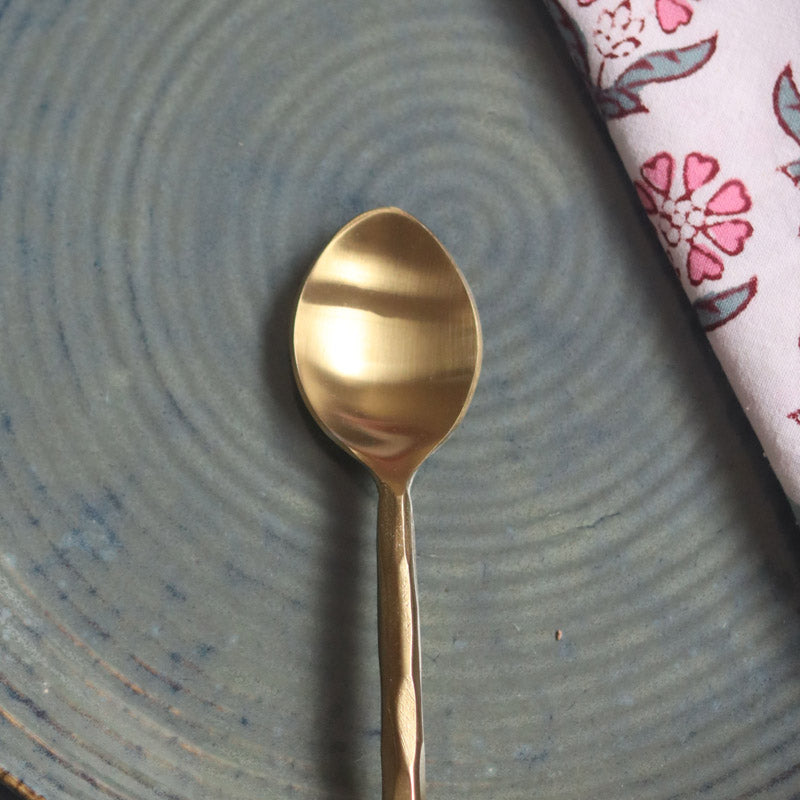 Himo Gold Hammered Tea Spoon image 3