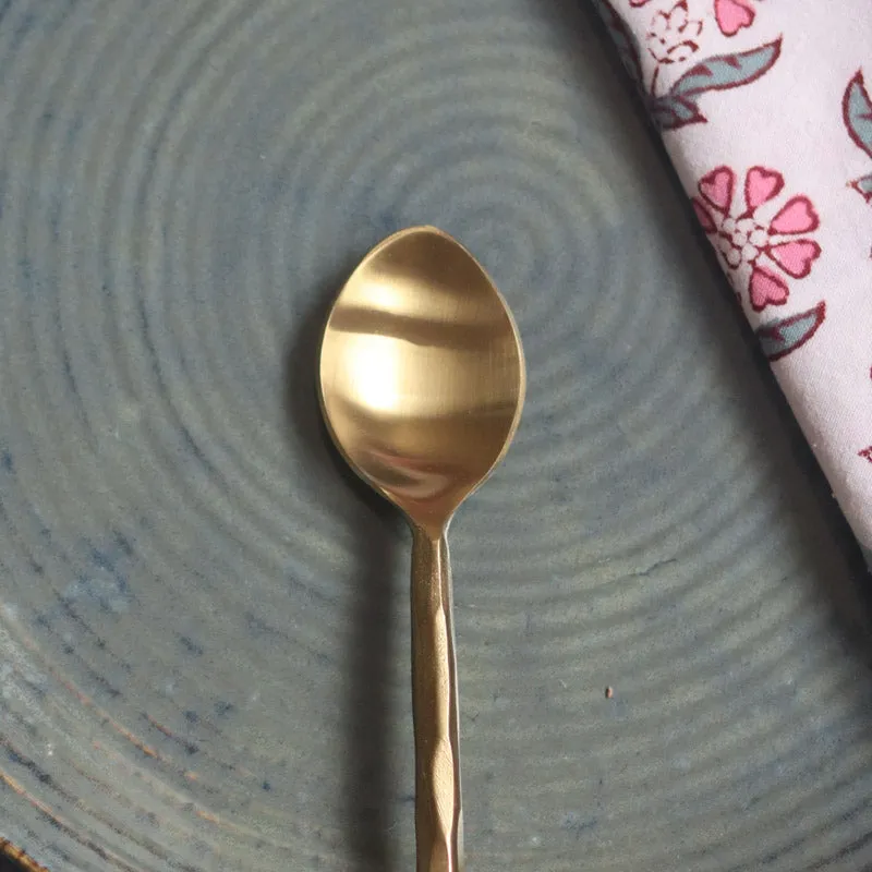 Himo Gold Hammered Tea Spoon media 3