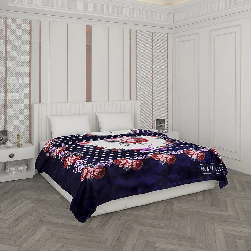 Monte Carlo Midnight Bloom Blanket - 1000 GSM media 1