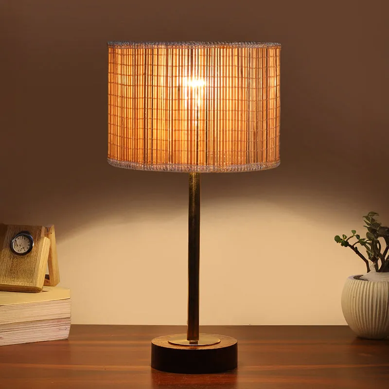 Bambou Rodin Wooden Table Lamp - Beige,Gold,Brown media 1