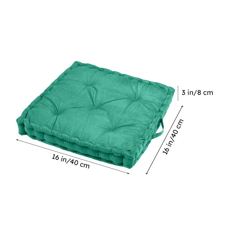 Roe Velvet Floor Cushion - Green media 6