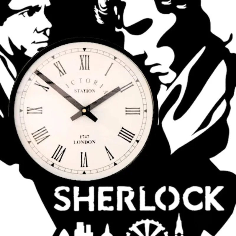 Sherlock Homes Steel Analog Wall Clock - Black media 5