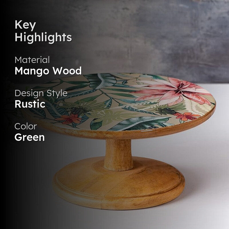 Delicia Mango Wood Cake Stand media 2