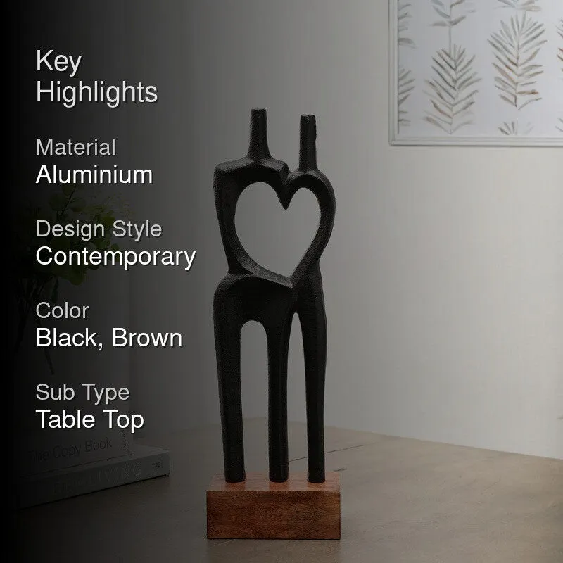 Obsidian Love Aluminum Showpiece - Black media 2
