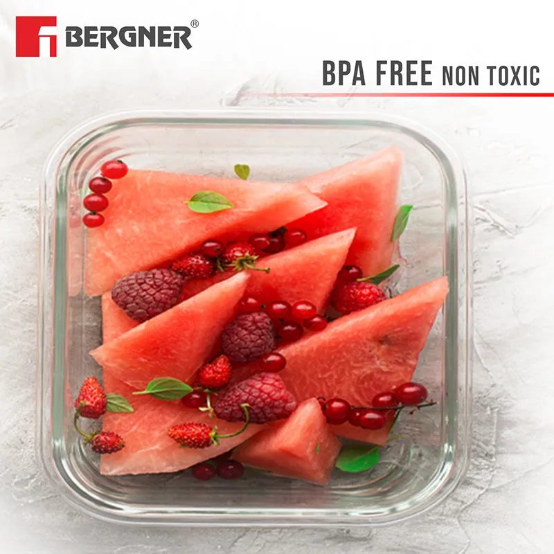 Bergner Glass Vault Airtight Glass Tiffin Box (Green) - 800 mL media 3