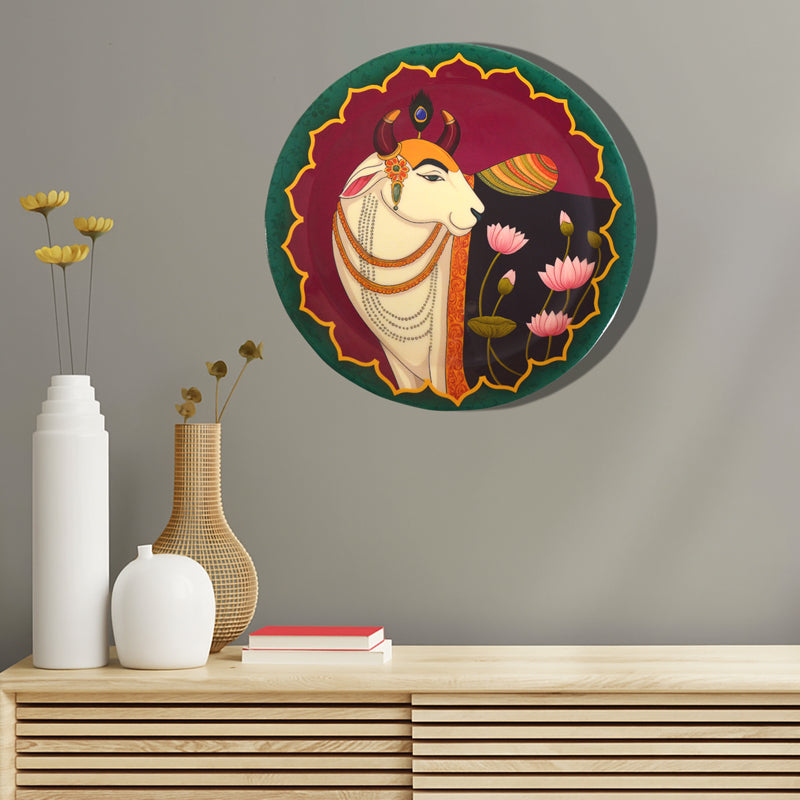 Nandi Pichwai Wall Plate