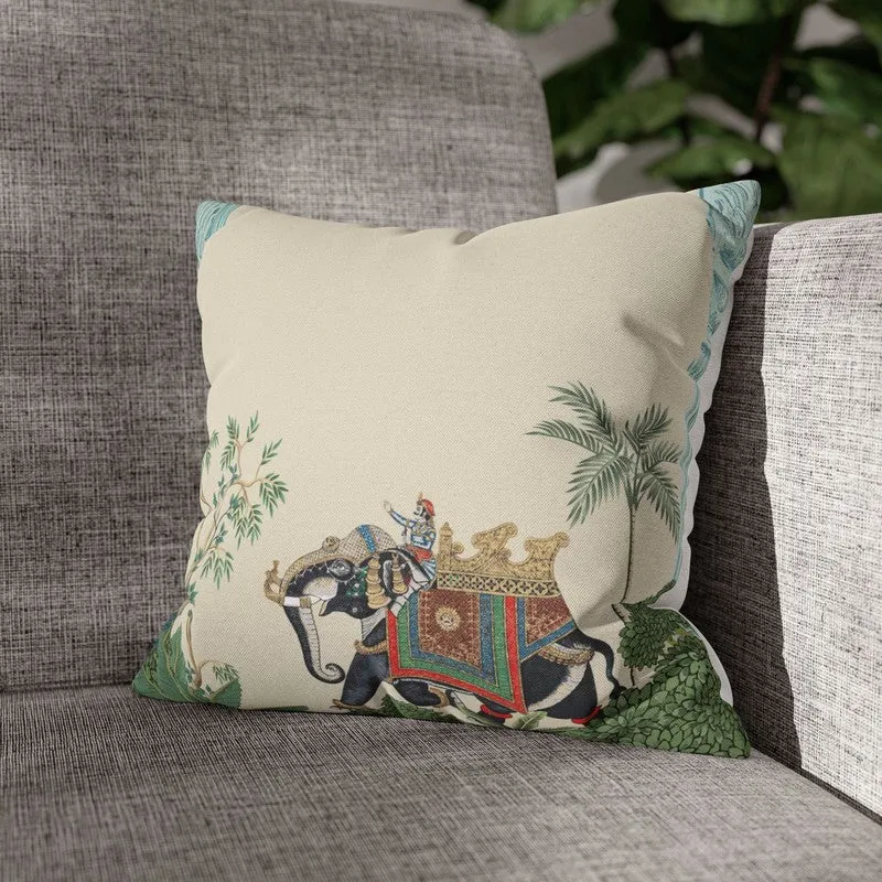 Elephant Yatra Taffeta Silk Cushion Cover - Set Of Five media 4