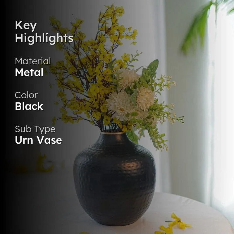 Francine Metal Vase - Black media 2