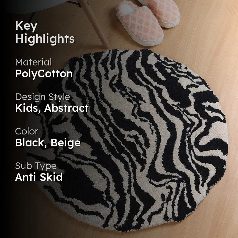 Zebra Swirls Poly Cotton Bath Mat media 2