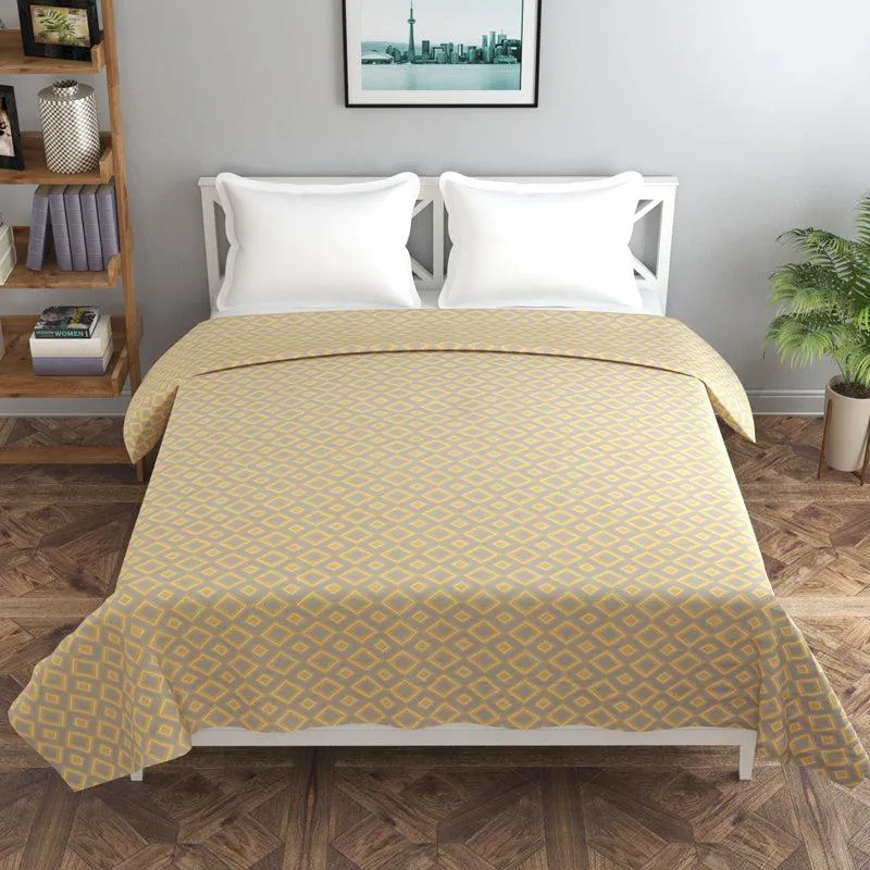 Sublime Sandstone Geometric Cotton Duvet Cover (Yellow) - 210 TC media 3
