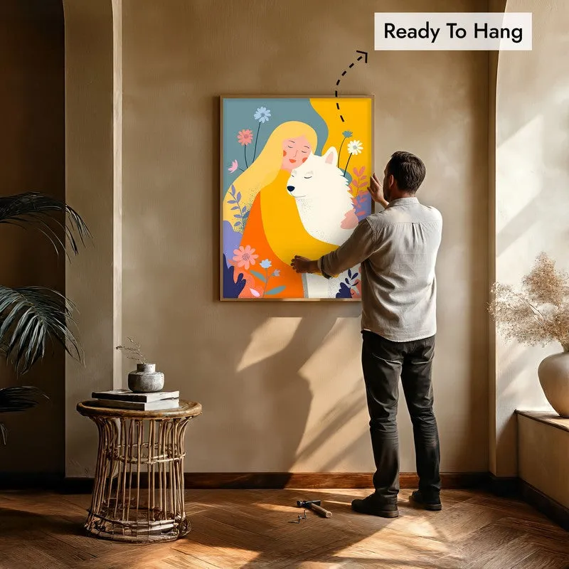 Aurelle Canvas Wall Painting With Brown Frame media 8