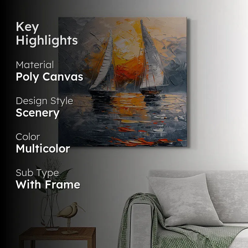 Dusk Boat Trip Wall Painting media 2