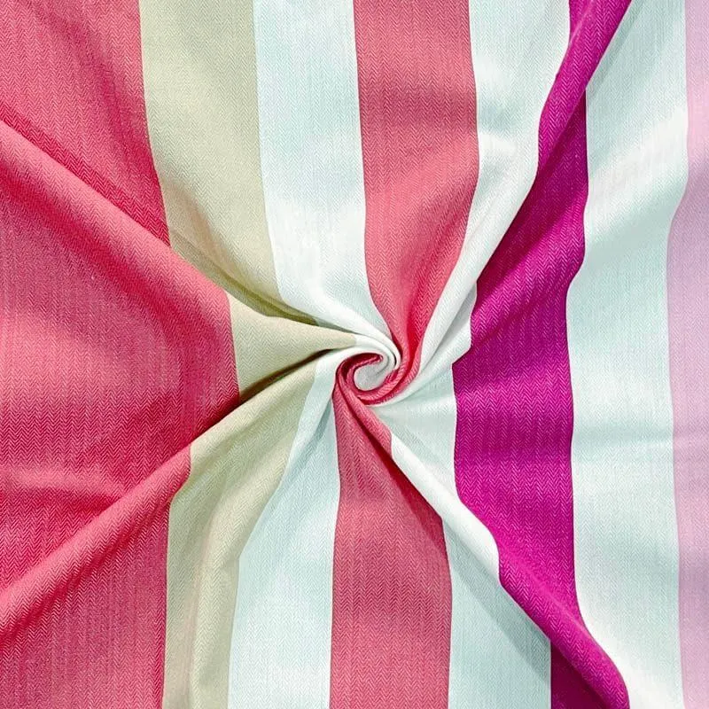 Swayam Stripey Vibrant Bedsheet (Pink) - 180 TC media 4