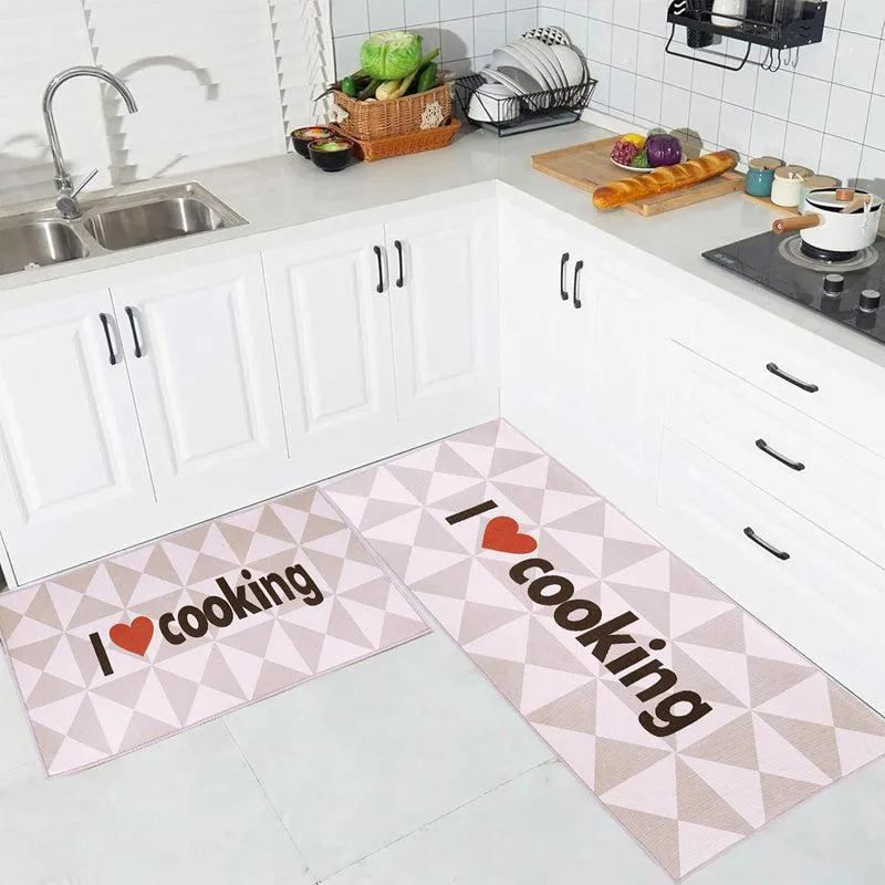I Love Cooking Kitchen Nylon Runner Rug - Set Of Two media 1