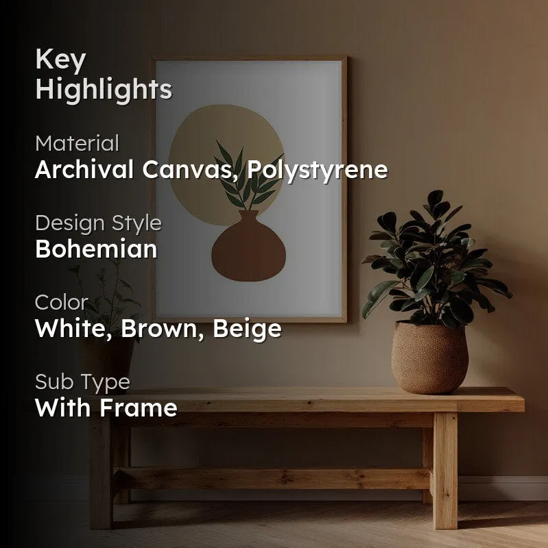 Sage Pot Canvas Wall Painting With Brown Frame media 2