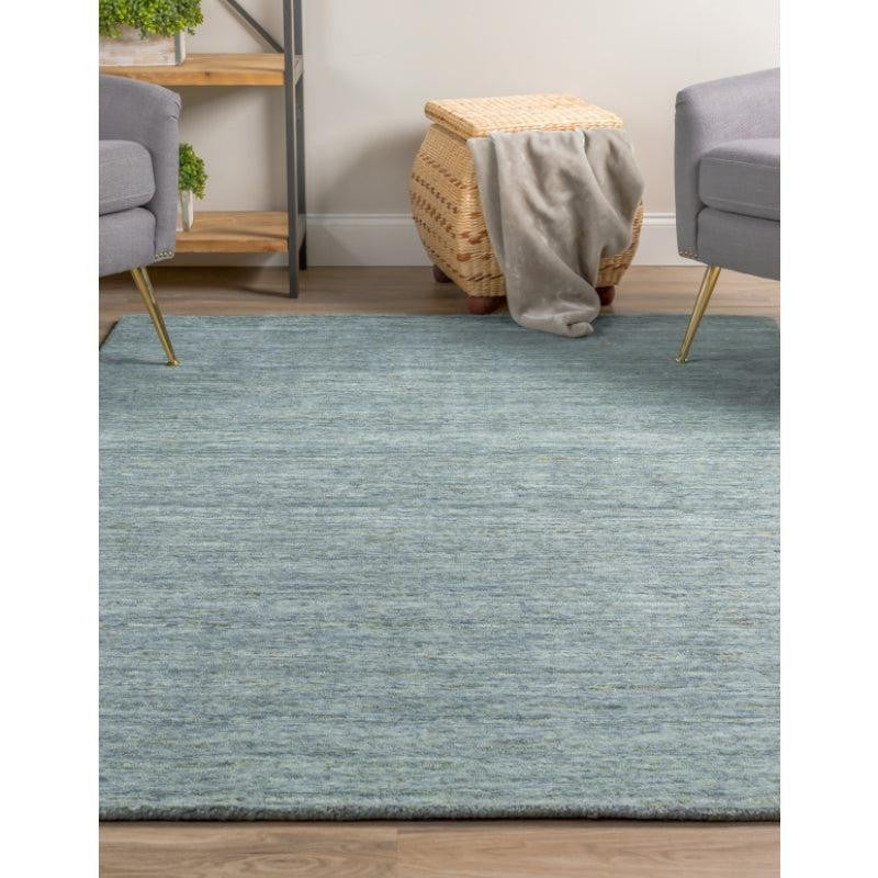 Leyla Hand Woven Wool Rug - Teal media 3