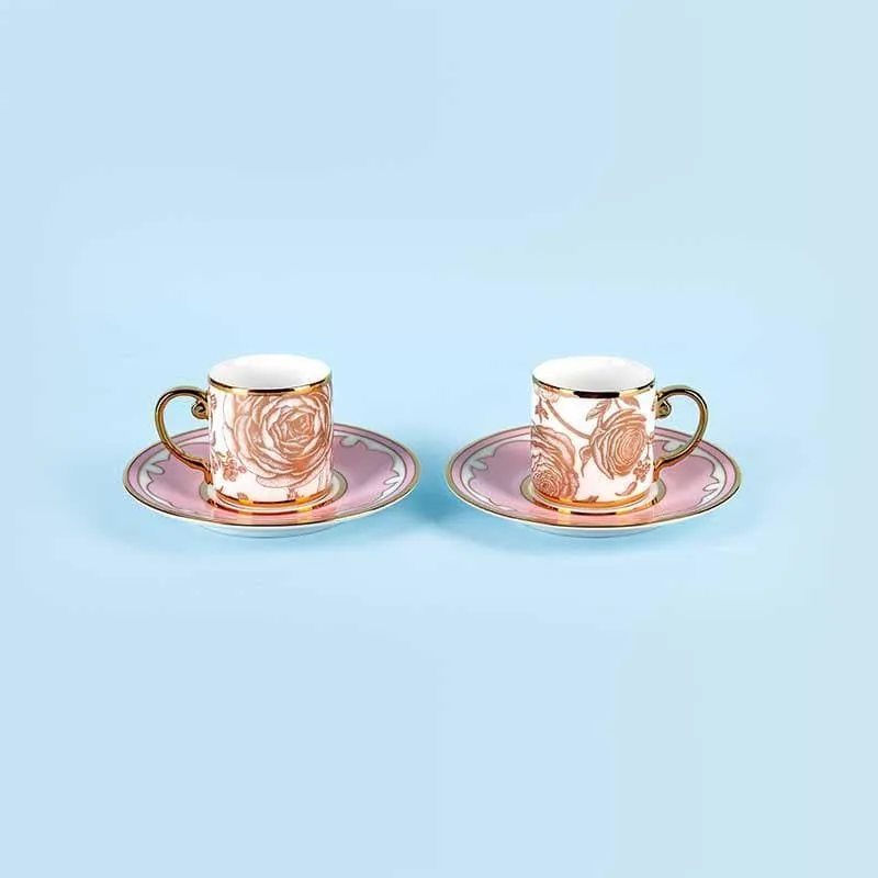 Rosette Demitasse Cup & Sacucer - Set Of Two media 1