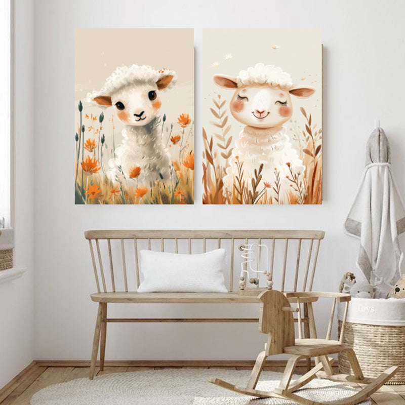 Little Lamb Wall Art - Set Of Two