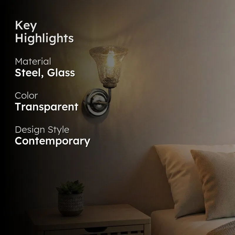Crystal Flare Silver Base Glass Wall Lamp media 2