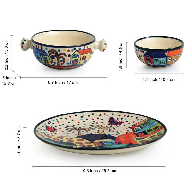 Coastal Cottage Handpainted Ceramic Dinner Set (260 ML) - 10 Piece Set media 8