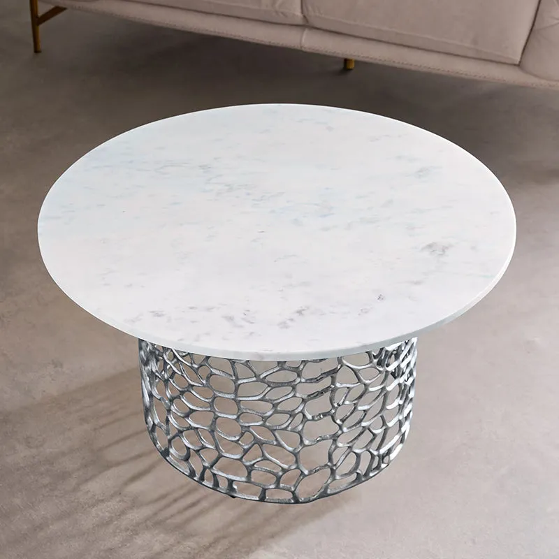 Intrica Fat Aluminum Center Table - Silver media 5