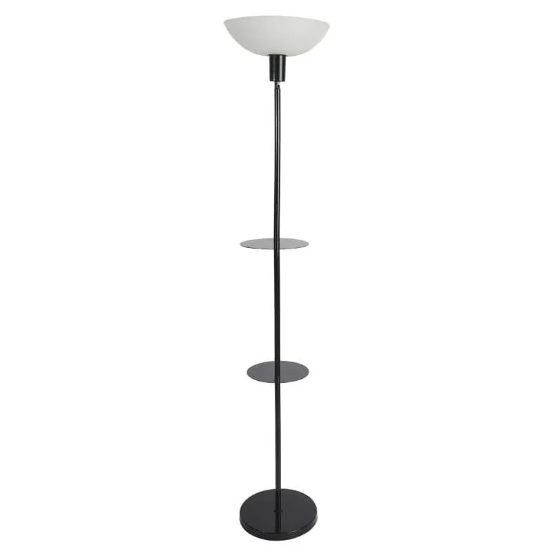 Corvina Black Floor Lamp With Shelf media 4