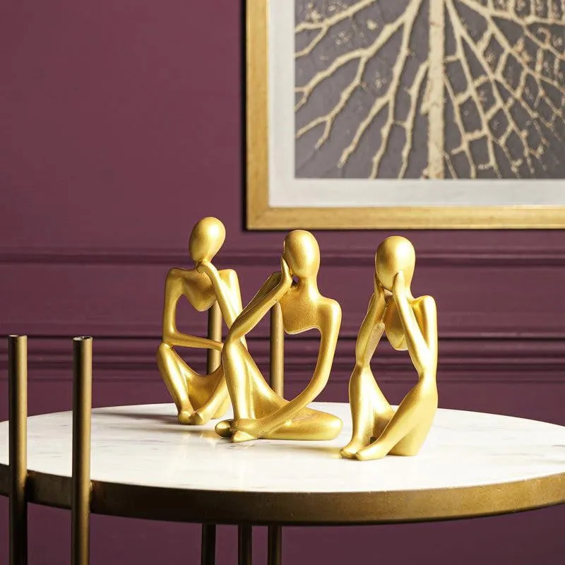 The Introspective Trio Painted Resin Showpiece - Set Of Three media 6