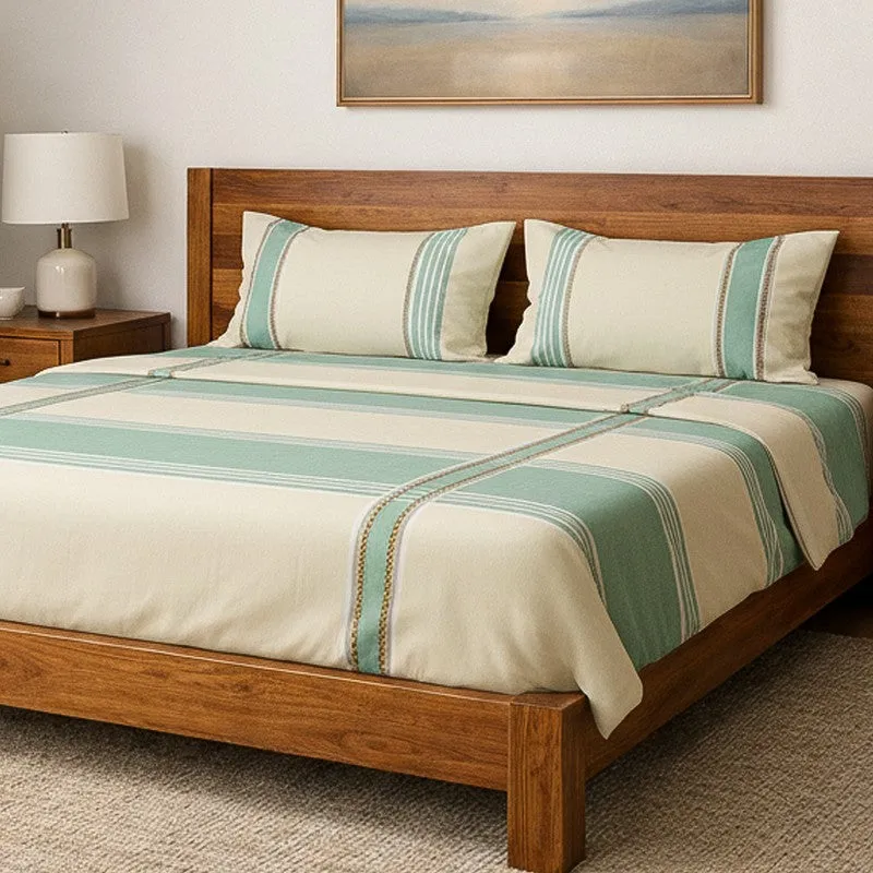 Kaya Striped Microfiber Bedsheet - 125 GSM media 3