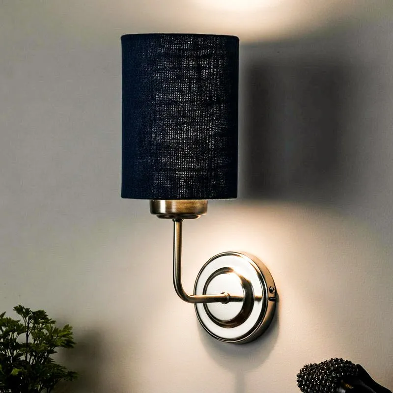 Biyox Cylindrical Fabric Wall Lamp - Blue media 3