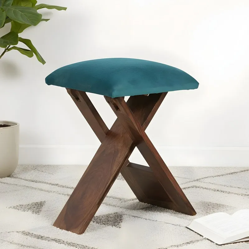 Grixo Sheesham Wooden Bench - Blue media 1