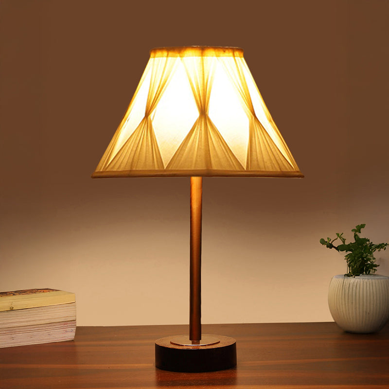 Pleatra Pinch Rodin Wooden Table Lamp - Ivory,Copper,Brown