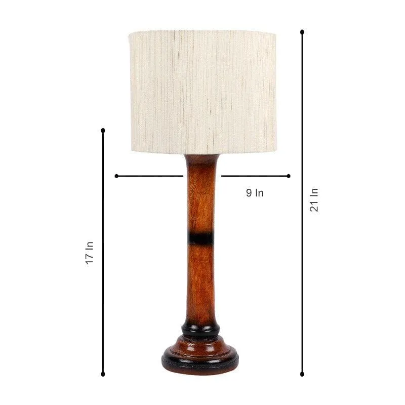 Urbane Nao Fabric Table Lamp - White,Brown media 6