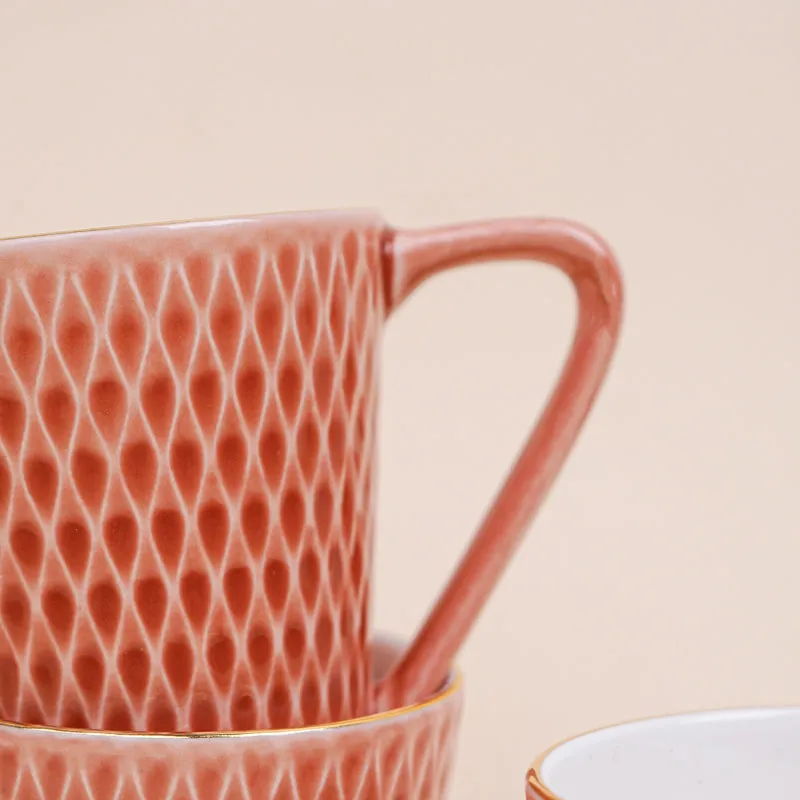 Bruna Porcelain Tea Cup (180 mL Each)/Orange)- Set of Six media 4