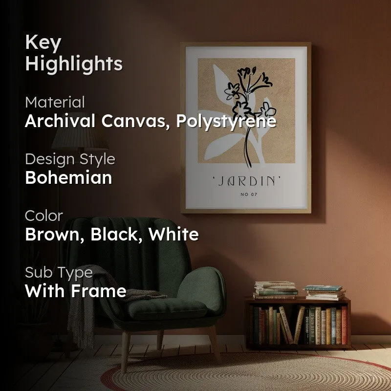 Fleuron Canvas Wall Painting With Brown Frame media 2