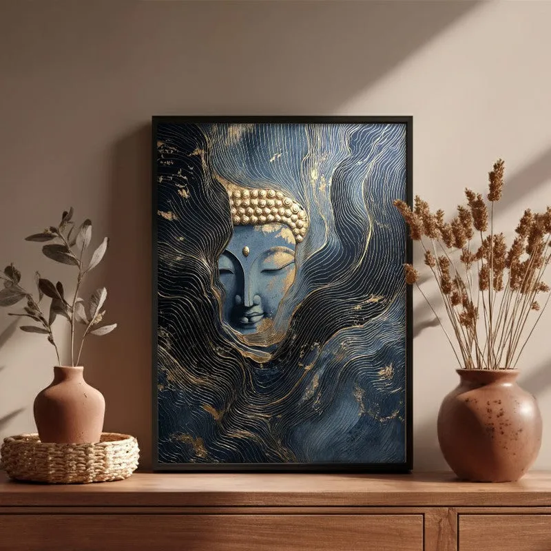 Nebula Buddha Archival Paper Wall Painting With Black Frame media 6