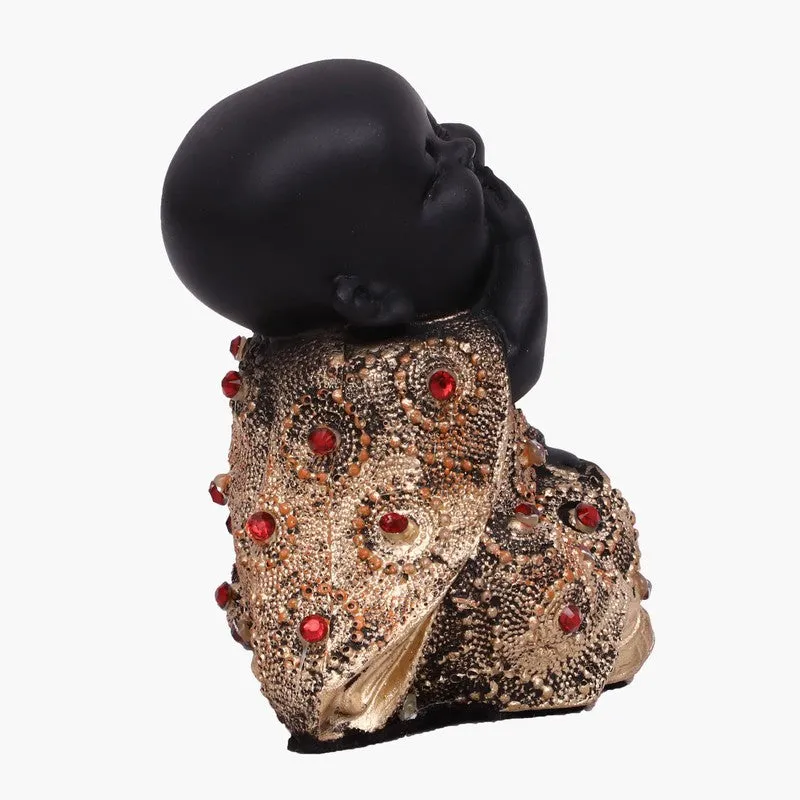 Serenity Laughing Buddha Showpiece - Black media 5
