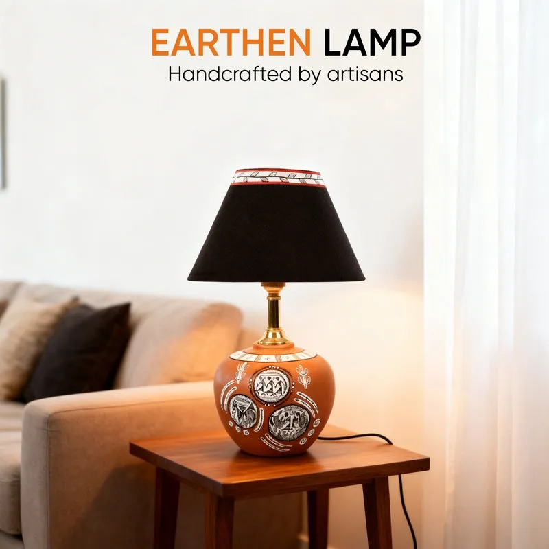 Parva Handcrafted Terracotta Table Lamp - Multicolor media 3