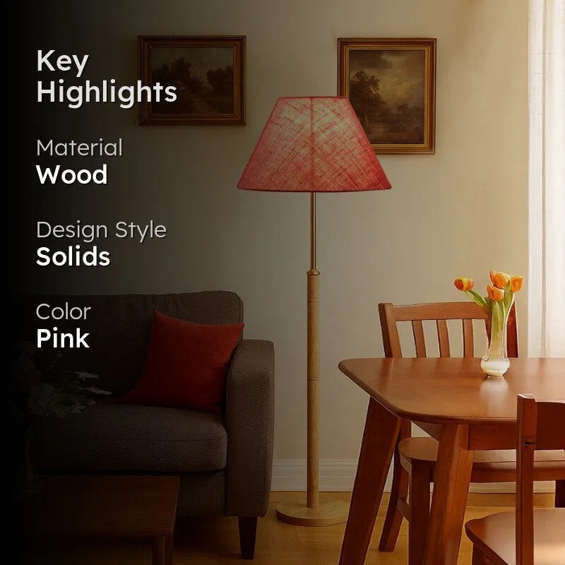 Earth Tone Wooden Floor Lamp - Pink media 2
