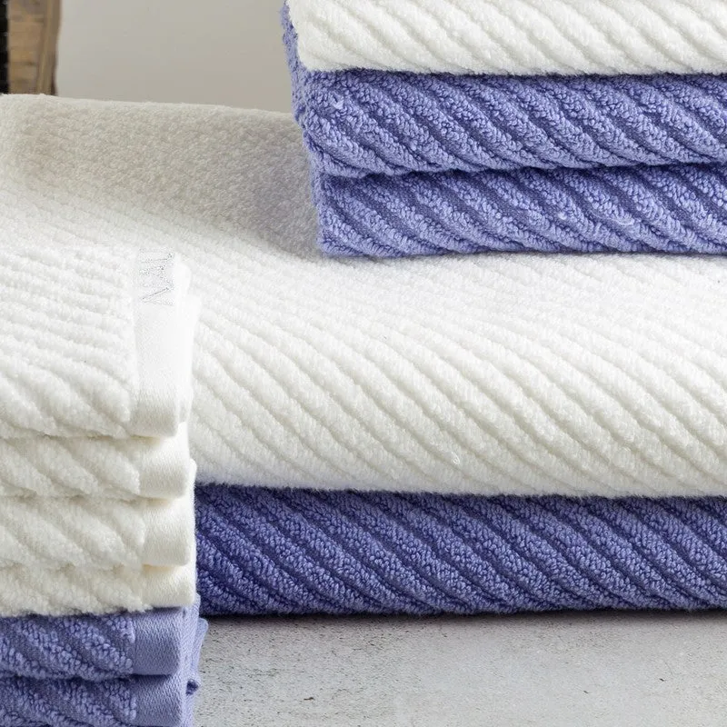 Nautica Riviera Soft Cotton Towel Set (White & Blue) - Fourteen Piece Set media 5