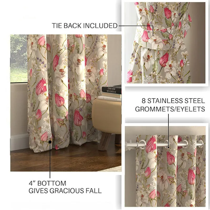 Urban Space Flora Nova Curtain (Grey) - Set Of Two media 5