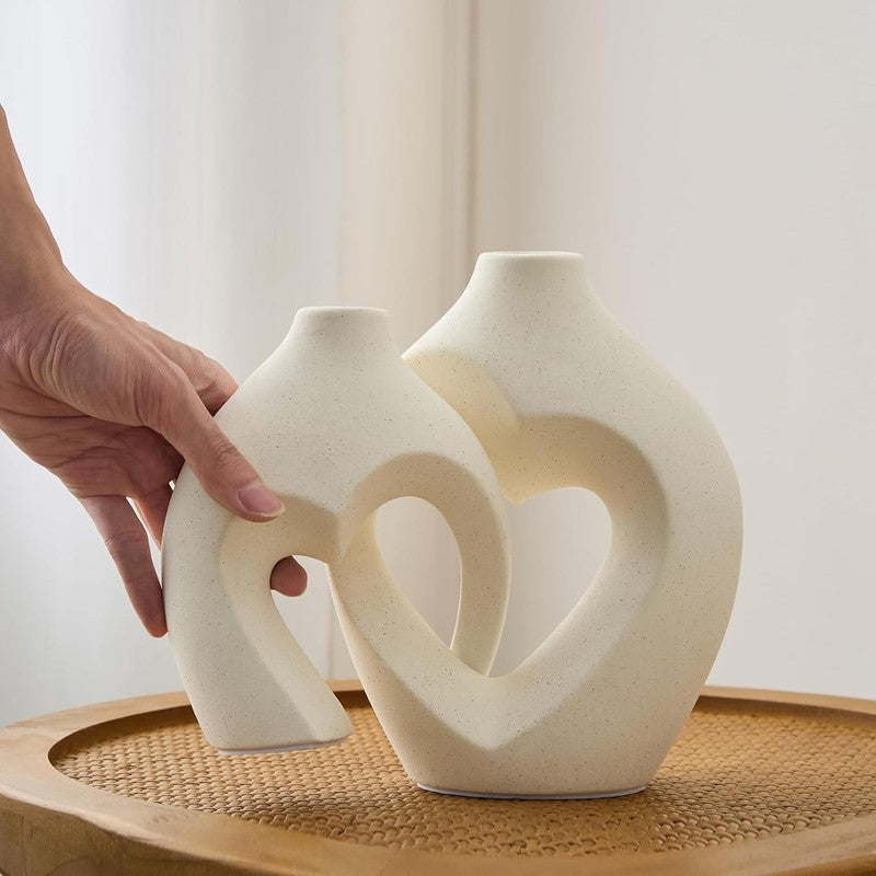 Abstract Loop Sculptural Ceramic Vase - Set Of Two media 4