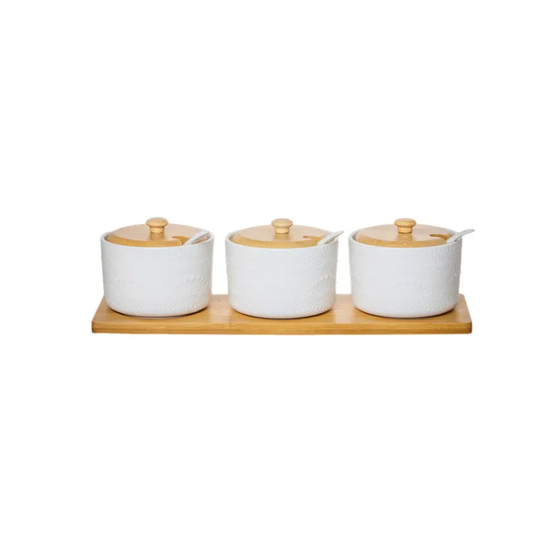 Imasha Condiment Jar Set With Tray & Spoons - Seven Piece Set media 3