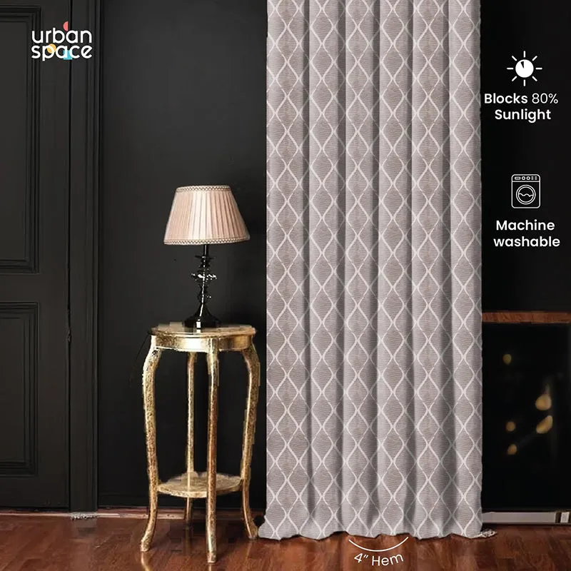 Urban Space Brocade Blackout Curtain (Beige) - Set Of Two media 6
