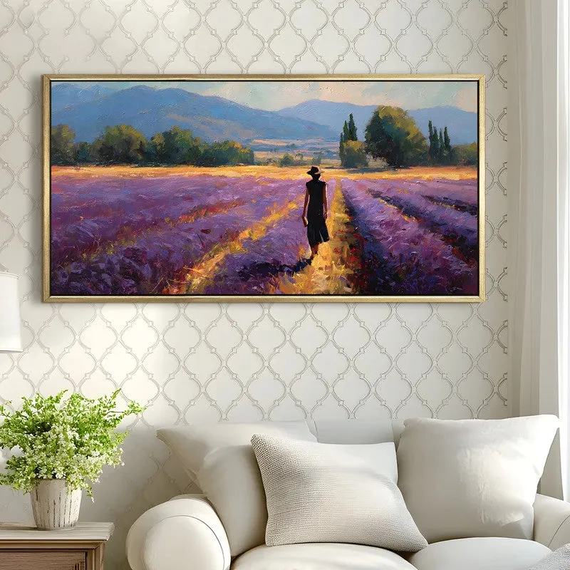 The Lavender Walk Canvas Wall Painting With Frame media 4