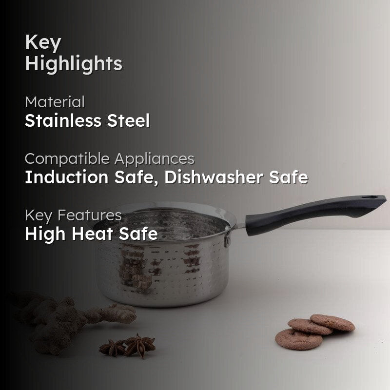 Steel Serendipity Hammered Saucepan 1700 ML / 7 Inches media 2