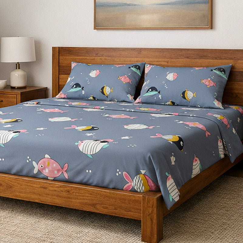 Fish Pond Microfiber Bedsheet - 115 GSM media 3