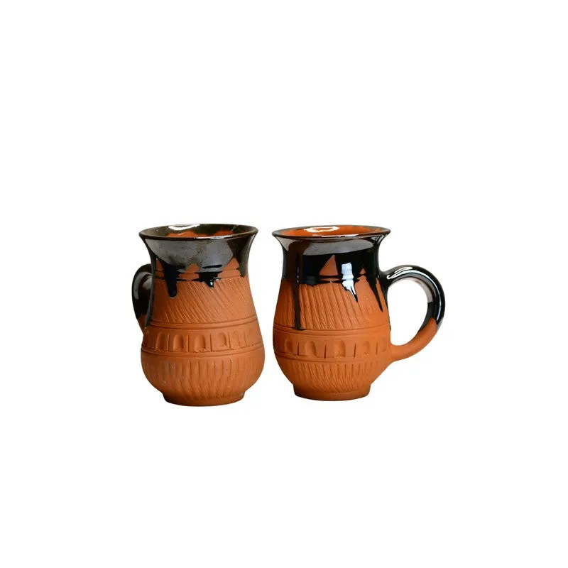 Sculpted Terracotta Coffee Mug (440 mL Each) - Set Of Two media 3