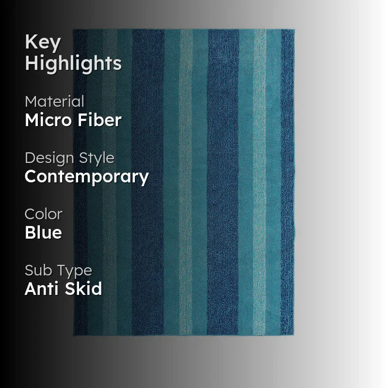 Line Tuft Anti Slip Carpet - Blue media 2